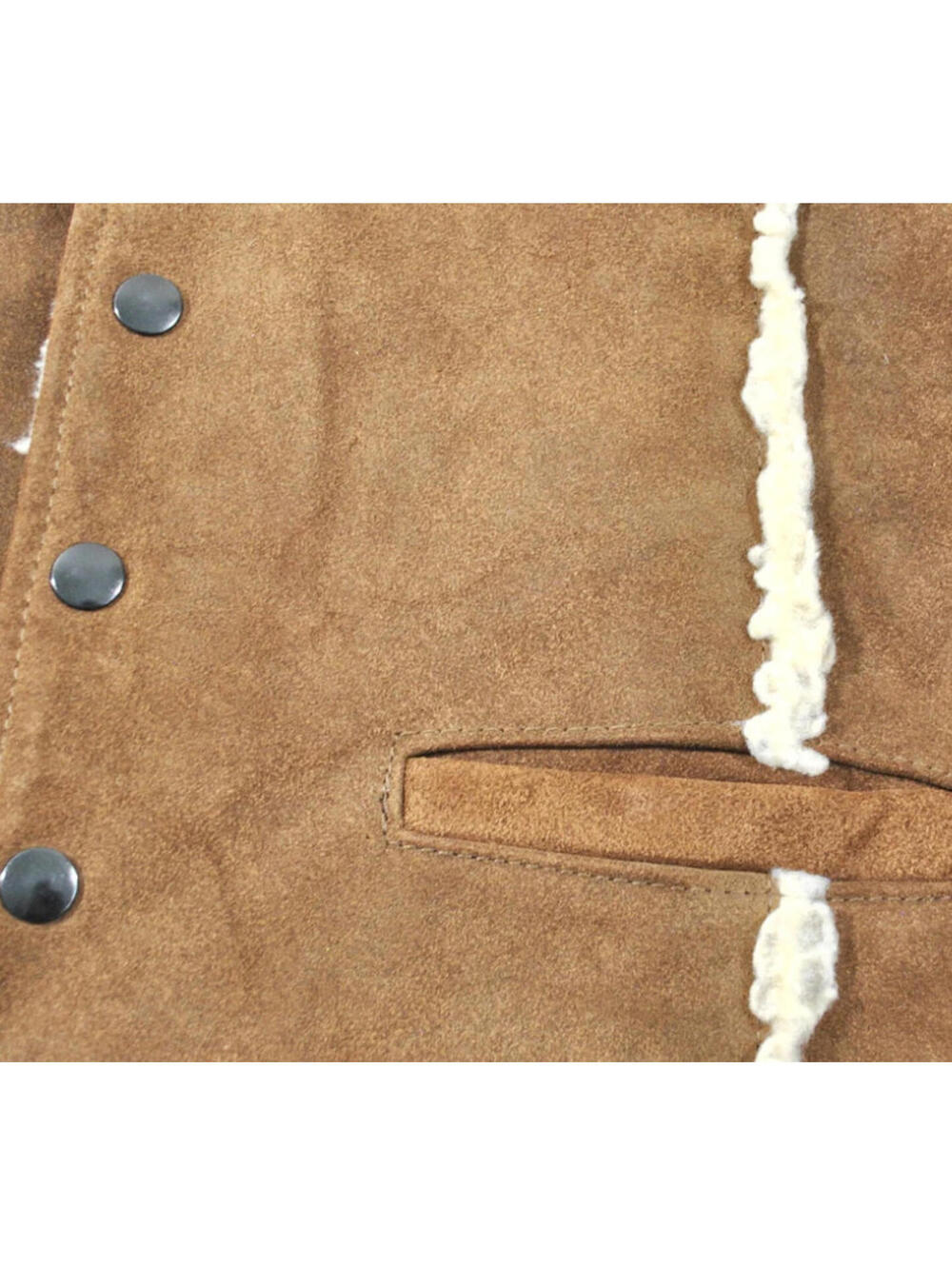 Vintage Montgomery Ward 80s Western Pile Sherpa Brown Tan Winter Vest Medium - Picture 3 of 4